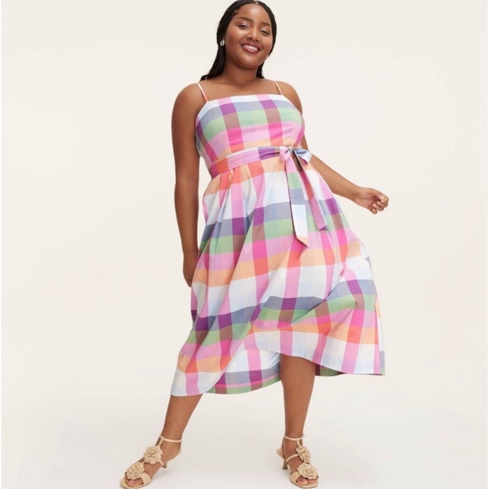 kate spade Multicolor Pastel Plaid Midi Dress